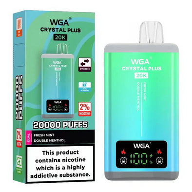 WGA Crystal Plus 20k Disposable Vape 2-in-1 Rechargeable (Box of 10)